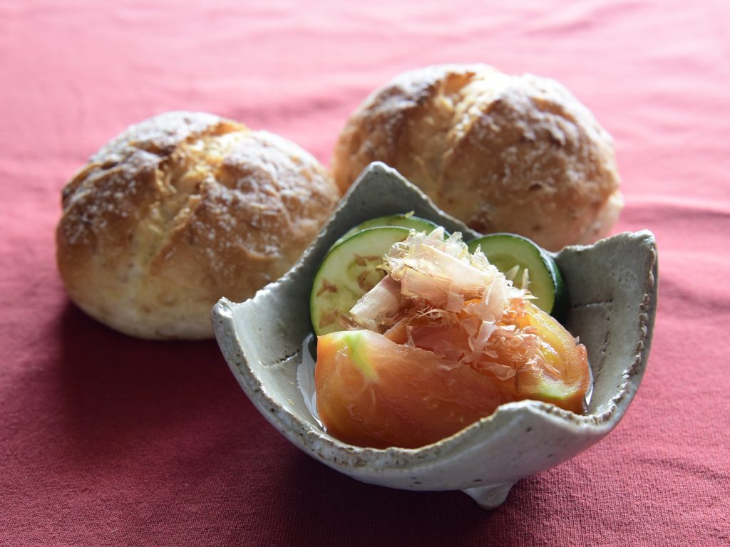 【ぱんのおかず】トマトとズッキーニの土佐煮